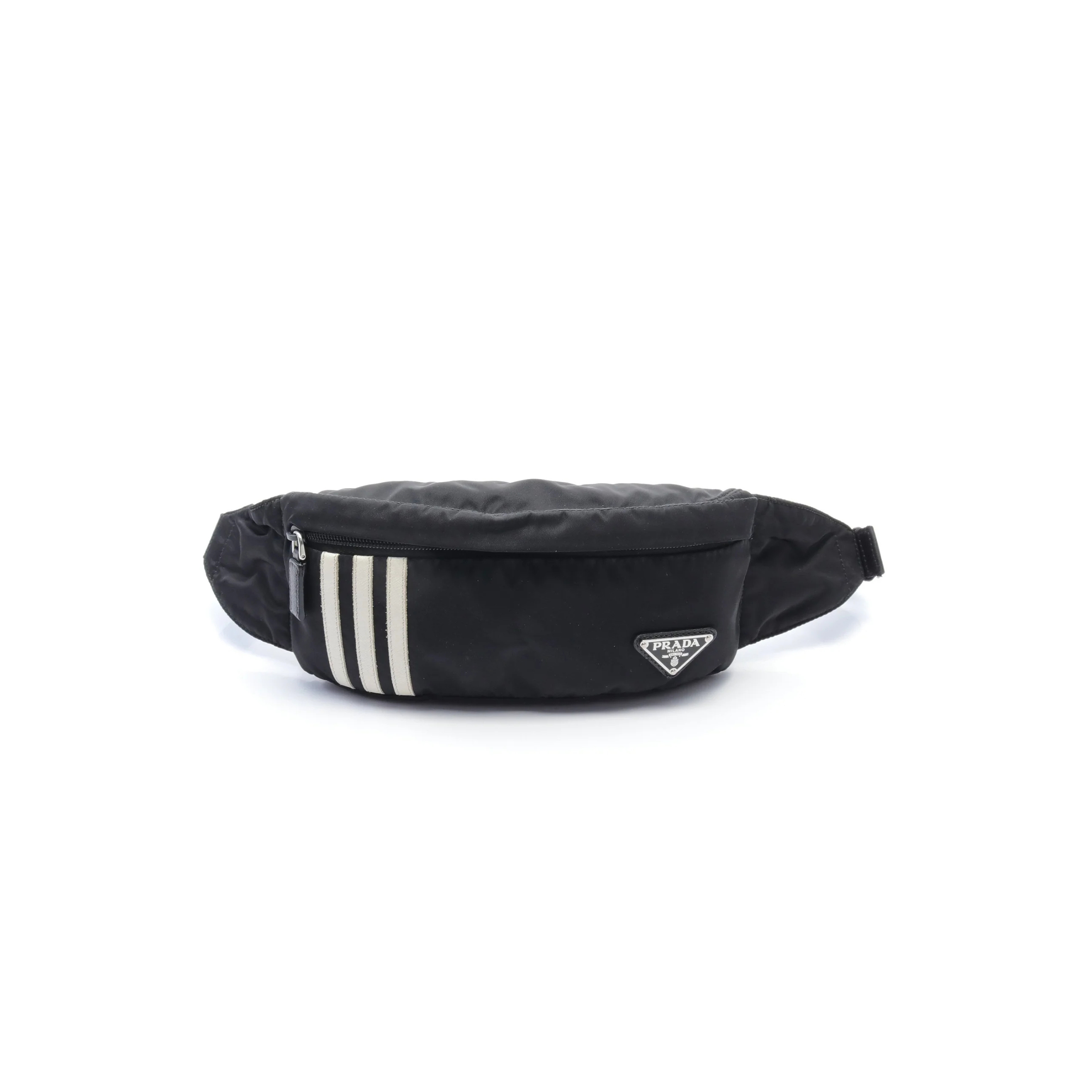 PRADA X ADIDAS BLACK NYLON BELT BAG 2VL034 (26*12cm) 